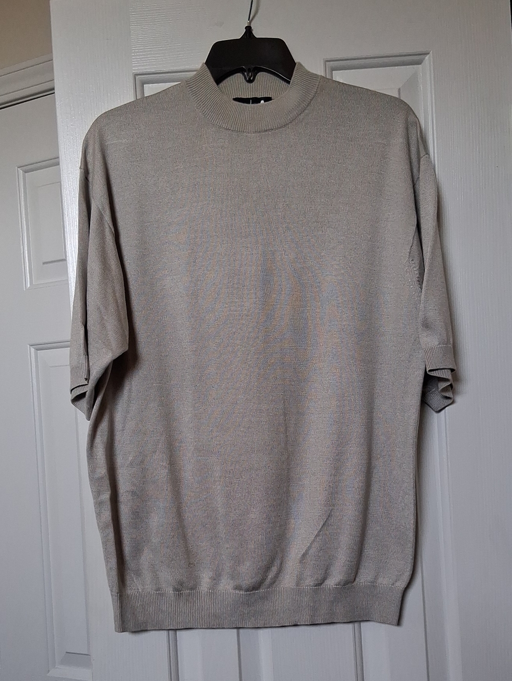 Men's Short Sleeve Crewneck Sweater - Light Grey